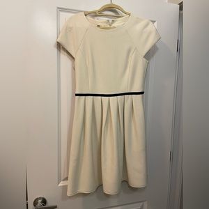 Anthropologie Cream Capped Sleeve Dress